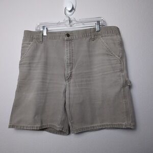 Vintage Carhartt Carpenter Short Men's 40x7.5 Gray B25‎ DES 90s Distressed